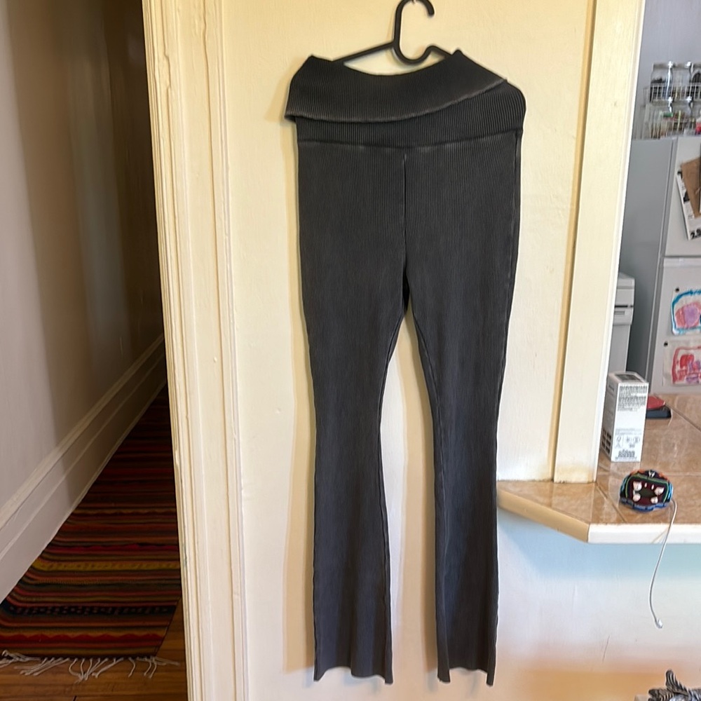 Zara Gray Ribbed Pants